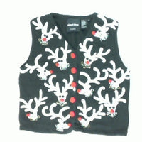 Rudolph Ran Over Your Vest-Small Christmas Sweater