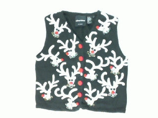 Rudolph Ran Over Your Vest-Small Christmas Sweater