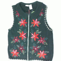 Frilly Poinsettia Power- Large Christmas Sweater