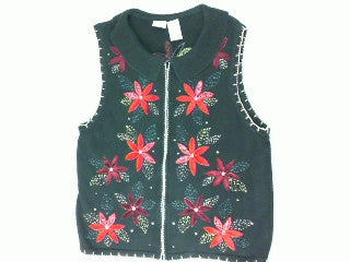 Frilly Poinsettia Power- Large Christmas Sweater