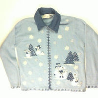 Dreaming of Snowmen In Denim-Small Christmas Sweater