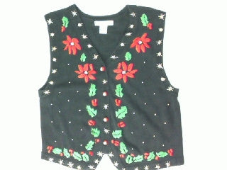 Punching Poinsettias-Small Christmas Sweater