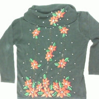 Lining Up The Poinsettias-Medium Christmas Sweater