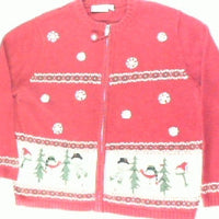 Snowmen In The Happy Woods-Large Christmas Sweater