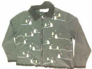 Snowmen and Trees-Large Christmas Sweater