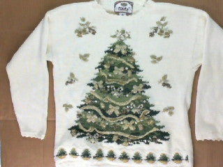 Fancy Tree Small Christmas Sweater The Ugly Sweater Store Vintage Ugly Christmas Sweaters for your next sweater party