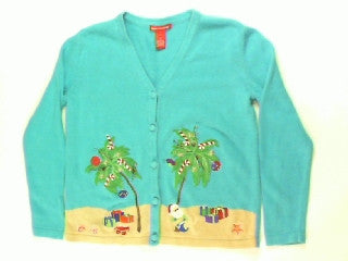 Candy Cane Beach Vacation-X Small Christmas Sweater