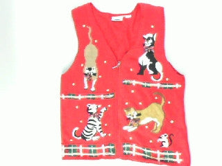 Cat christmas sales sweater vest