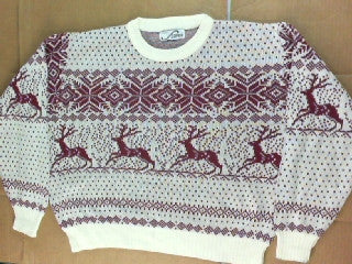 Winter Deer Crossing- Large Christmas Sweater