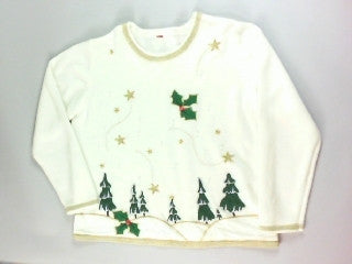 White Snowy Hills- Large Christmas Sweater