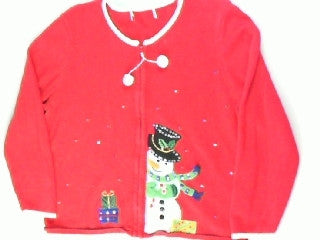 Sneaky Snowman-Medium Christmas Sweater