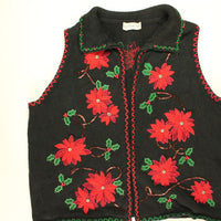 Poinsettia Party- Medium Christmas Sweater