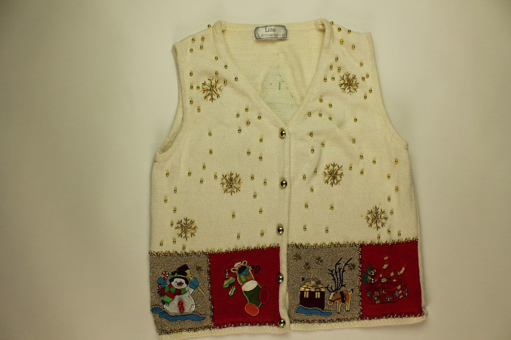 Golden Snow Holiday- X Small Christmas Sweater