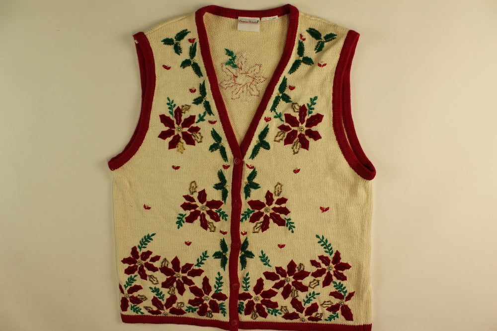 Party Poinsettia- Small Christmas Sweater