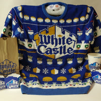 White Castle Restaurant Ugly Christmas Holiday Sweater- What you Crave!